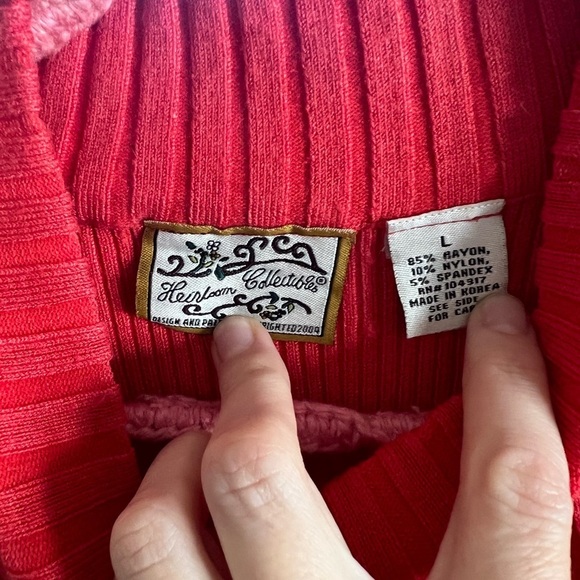 Vintage Heirloom Collectibles Ribbed Sweater Keyhole Mockneck Top - Picture 2 of 4